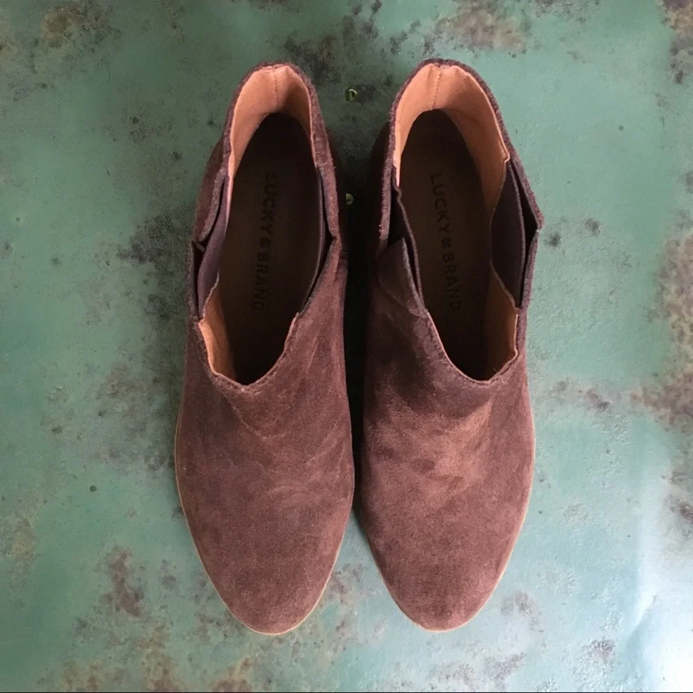 Lucky Brand Brown Suede Booties